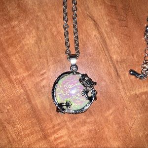 Iridescent dragon necklace